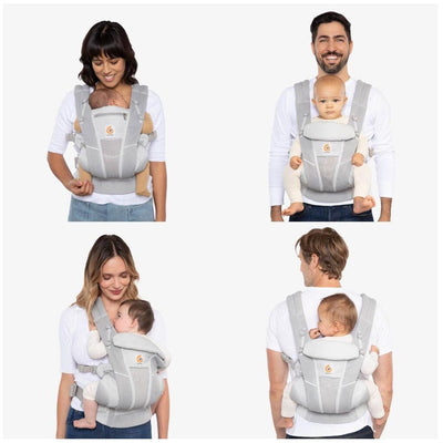 Canguru Infantil Ergobaby 4 Posições Omni Breeze - Cinza Grafite - Máximo Conforto de Uso