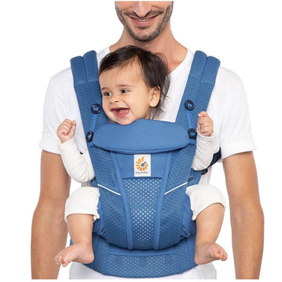 Canguru Infantil Ergobaby 4 Posições Omni Breeze - Azul Safira - Desde o Nascimento Até Criança