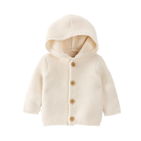 Cardigan Infantil de Algodão Orgânico Creme - BBTC Babytunes