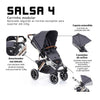Carrinho de Bebê ABC Design - Salsa 4 Diamond Asphalt Trio - ABC Design Babytunes