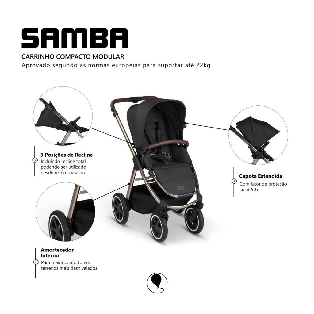 Carrinho de Bebê ABC Design - Samba Diamond Dolphin Duo - ABC Design Babytunes