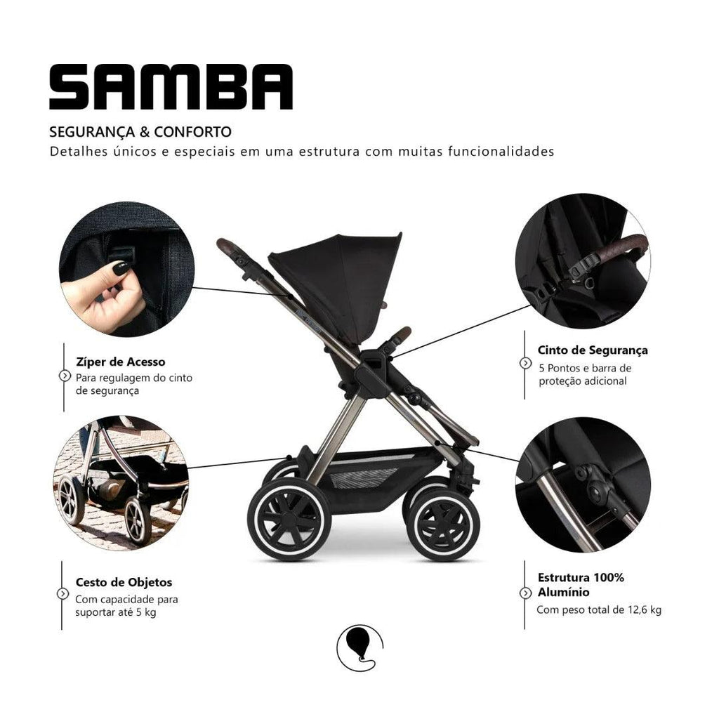 Carrinho de Bebê ABC Design - Samba Diamond Dolphin Duo - ABC Design Babytunes