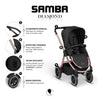 Carrinho De Bebê Infantil Samba ABC Design Diamante Rose Gold - ABC Design Babytunes