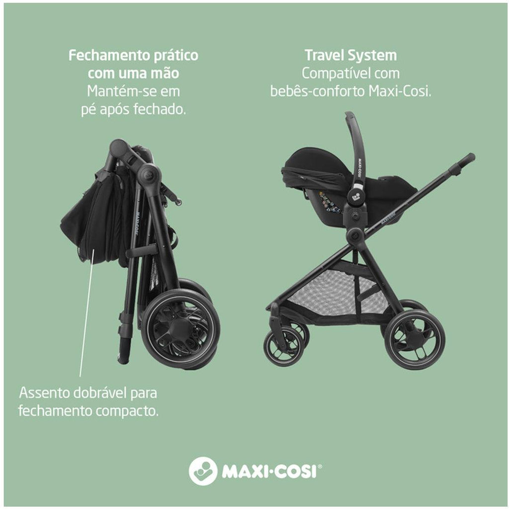 Carrinho Travel System Maxi-Cosi Anna³ Trio Isofix Essential Black - Maxi-Cosi Babytunes