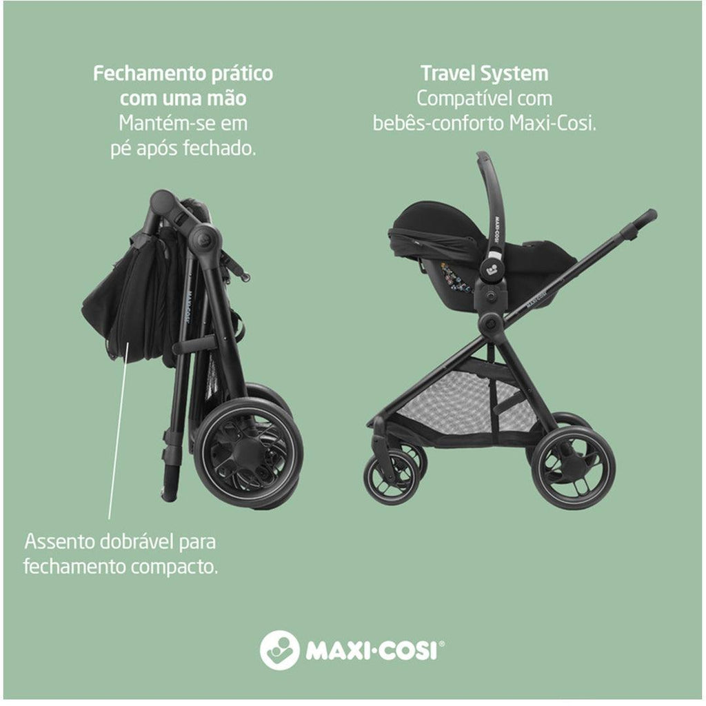 Carrinho Travel System Maxi-Cosi Anna³ Trio Essential Graphite - Maxi-Cosi Babytunes