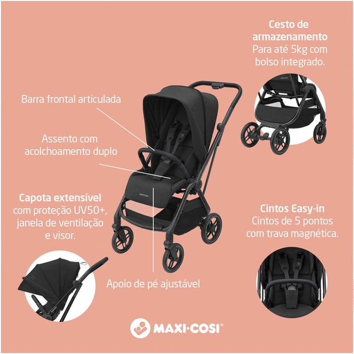 
    Carrinho de Bebê Maxi-Cosi Leona² Essential Black - Maxi-Cosi Babytunes
  