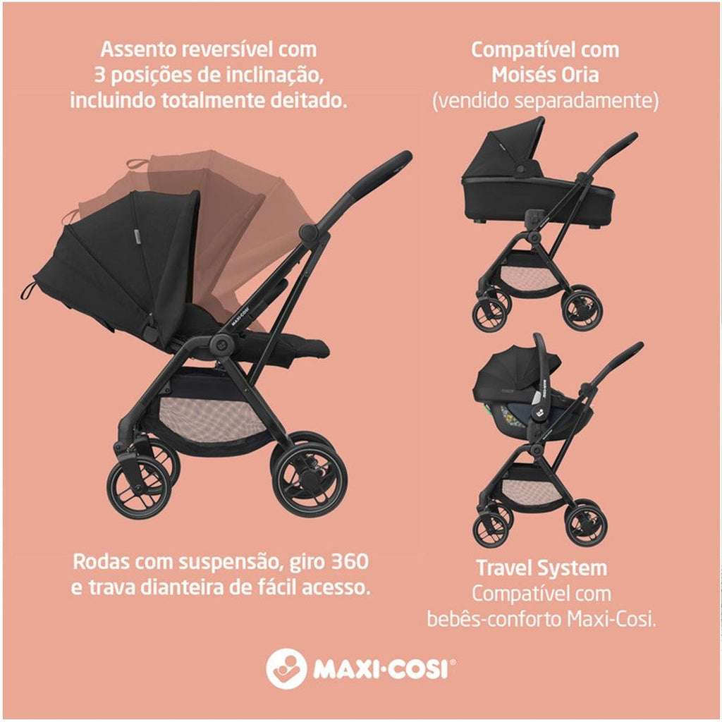 Carrinho de Bebê Maxi-Cosi Leona² Essential Graphite - Maxi-Cosi Babytunes
