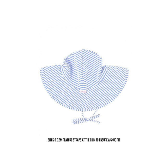 
    Chapéu Infantil Ruffle Butts Striped Blue FPS50+ - Ruffle Butts Babytunes
  