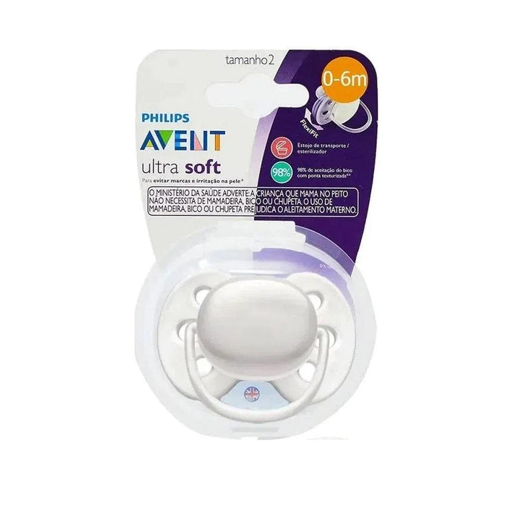 Chupeta Infantil Avent Unitária Ultra Soft Branca 0-6M – Babytunes