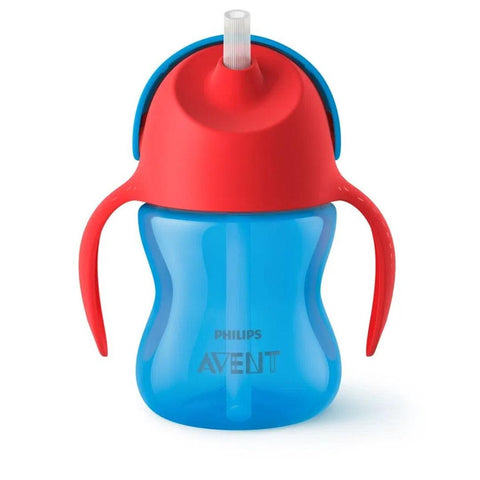 Copo com Canudo Philips Avent Dinossauro Azul e Vermelho 200ML - Philips Avent Babytunes