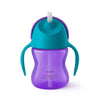 Copo com Canudo Philips Avent Dinossauro Roxo e Azul 200ML - Philips Avent Babytunes
