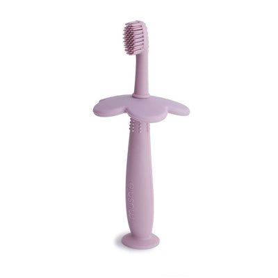 Escova De Dentes Infantil Com Ventosa Mushie Soft Lilac - Ventosa