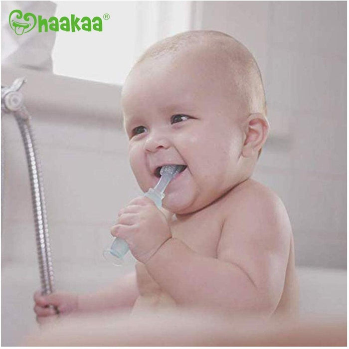 
    Escova Dental Infantil de Silicone 360° Haakaa Blue - Haakaa Babytunes
  