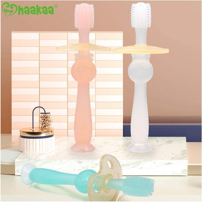 
    Escova Dental Infantil de Silicone 360° Haakaa Blue - Haakaa Babytunes
  