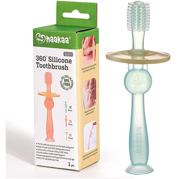 
    Escova Dental Infantil de Silicone 360° Haakaa Blue - Haakaa Babytunes
  