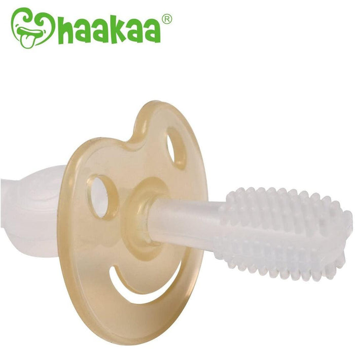 
    Escova Dental Infantil de Silicone 360° Haakaa Clear - Haakaa Babytunes
  