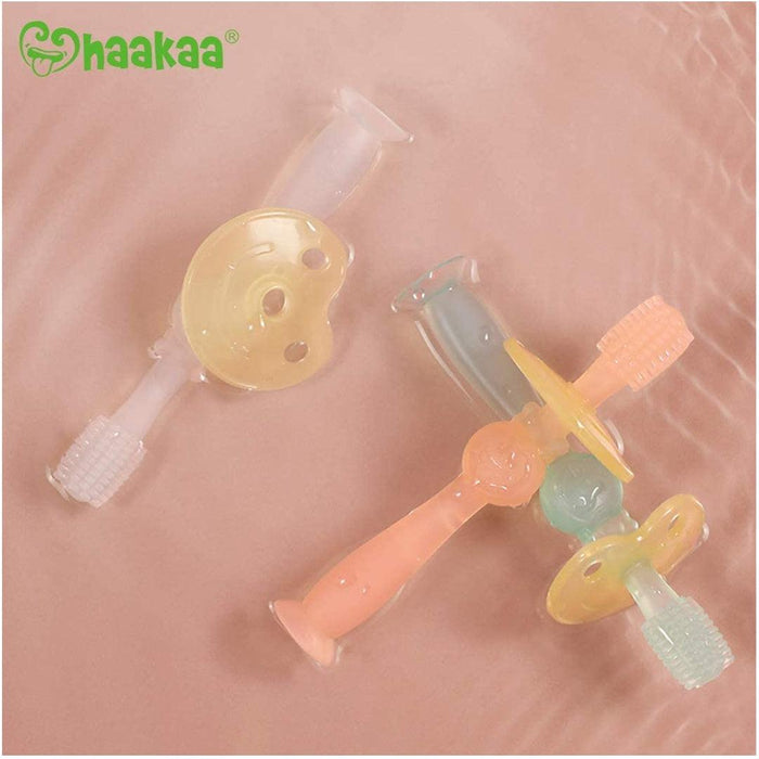 
    Escova Dental Infantil de Silicone 360° Haakaa Clear - Haakaa Babytunes
  