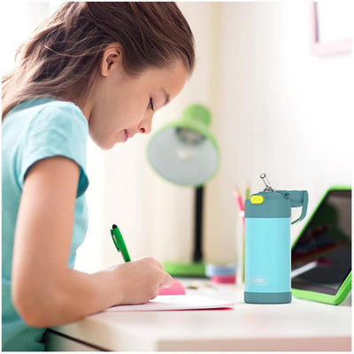 Garrafa Térmica Infantil Thermos Foogo Azul Claro 350ML - Adequado Para Crianças