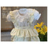 Jardineira Infantil Com Babados & Body - Branco e Amarelo - Babytunes Couture