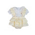 Jardineira Infantil Com Babados & Body - Branco e Amarelo - Babytunes Couture