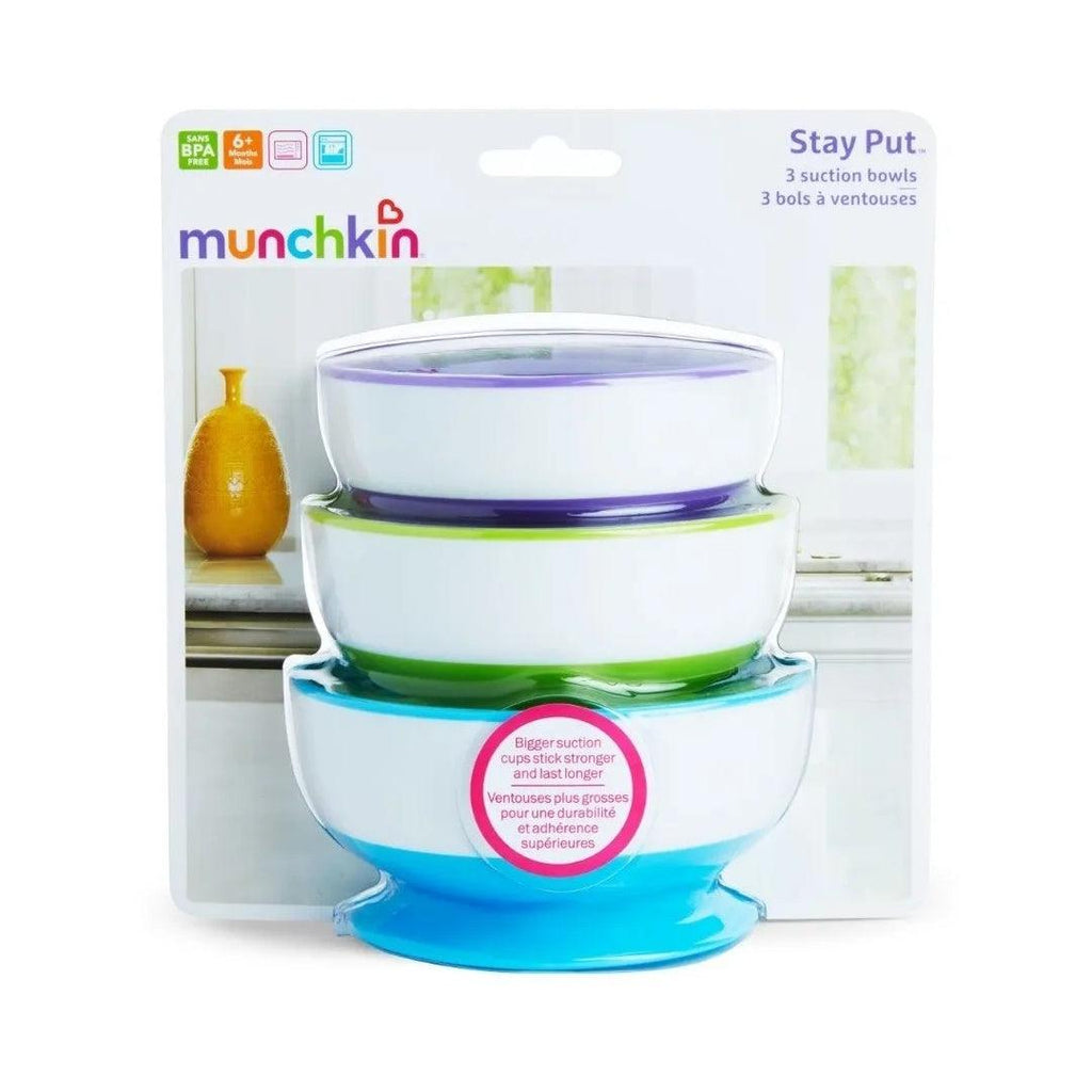 Kit De Tigelas Infantil Com Sucção Munchkin - Roxa / Verde / Azul - Munchkin Babytunes