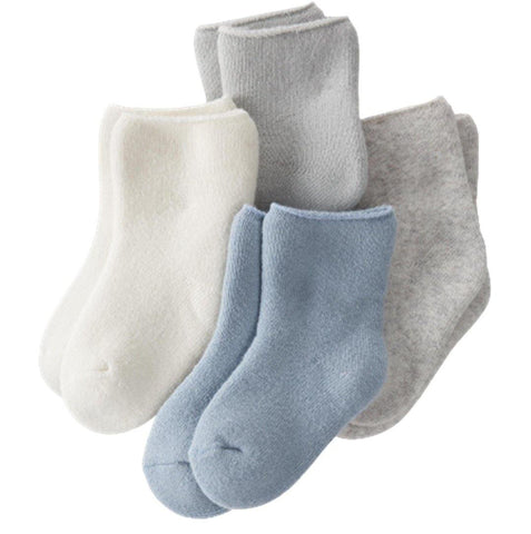 Kit Com 4 Pares de Meias de Algodão Orgânico Seal Blue - BBTC Babytunes