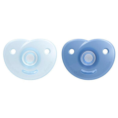 Kit de Chupetas Avent Soothie 2 Peças Coração Azul/ Azul Claro 3-18M - 100% Silicone