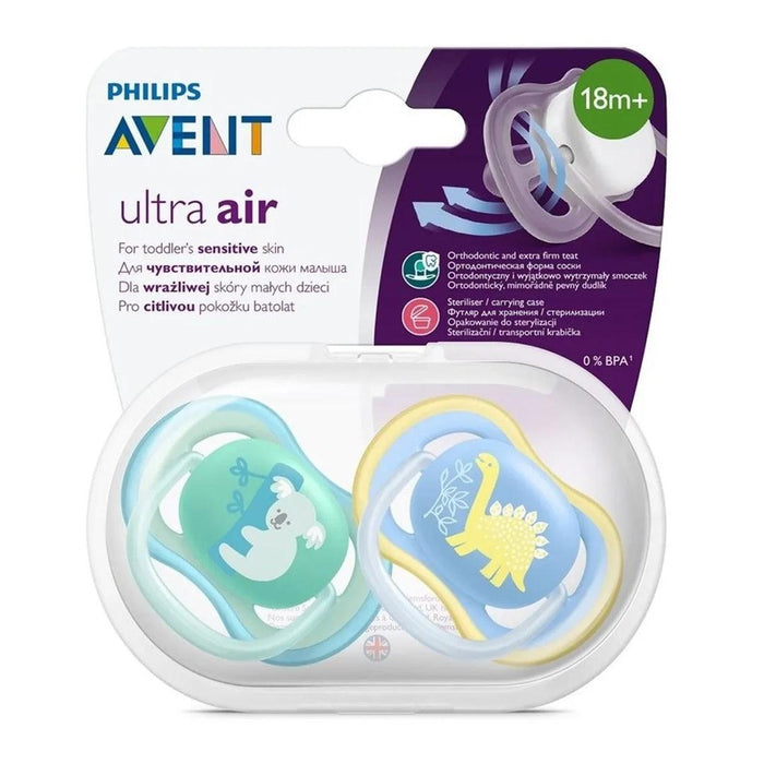 
    Kit de Chupetas Infantis Avent 2 Peças Coala e Dinossauro 18M+ - Philips Avent Babytunes
  