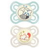 Kit de Chupetas Ortodônticas Infantis MAM - 2 Peças Guaxinim & Raposa 0-6M - Mam Babytunes