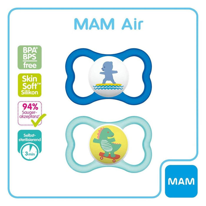 
    Kit de Chupetas Ortodônticas Infantis MAM - 2 Peças Urso & Dino 6M+ - Mam Babytunes
  