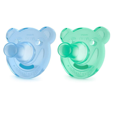 Kit Chupeta Avent Soothie Bear 2 Peças Azul/Verde 3M+ - Philips Avent Babytunes