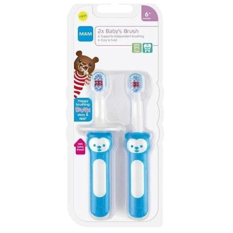 Kit Escova Dental Baby's Brush Bear Blue 6M+ - Baby's Brush Babytunes