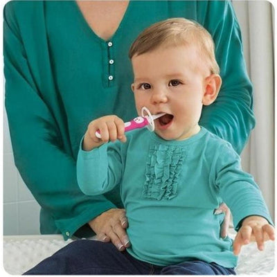 Kit Escova Dental Baby's Brush Bear Pink 6M+ - Escudo de Segurança