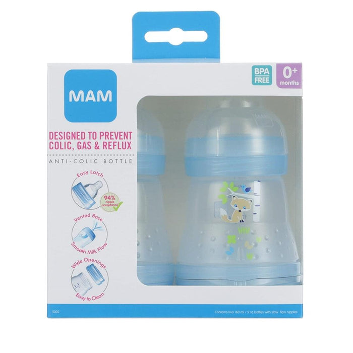 
    Kit Mamadeira Mam Auto Esterelizáveis 2 Peças Azul 160ML - Mam Babytunes
  