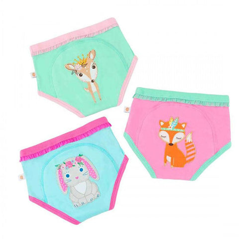 Kit Calcinha Desfralde Zoocchini 3 Peças Woodland Princess 2-3 Anos - Zoocchini Babytunes
