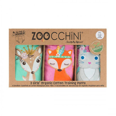 Kit Calcinha Desfralde Zoocchini 3 Peças Woodland Princess 2-3 Anos - Zoocchini Babytunes