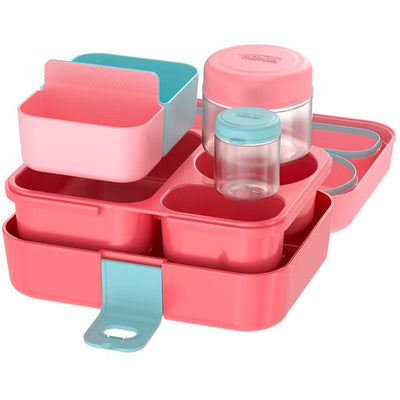 Lancheira Thermos Bento Box Kids 8 Peças Rosa - BR - Fácil de Limpar