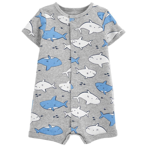 Macacão Curto Shark Gray - BBTC Babytunes