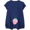 Macacão Curto Strawberry Navy - BBTC Babytunes