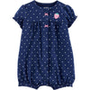 Macacão Curto Strawberry Navy - BBTC Babytunes