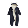 Macacão Gap Com Capuz Sherpa Bear Navy - Gap Babytunes
