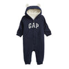Macacão Gap Com Capuz Sherpa Bear Navy - Gap Babytunes