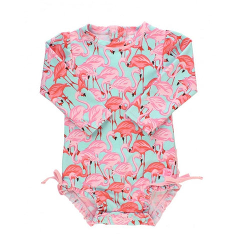 Maiô Infantil Ruffle Butts Flamingo FPS50+ - Ruffle Butts Babytunes
