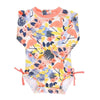 Maiô Infantil Ruffle Butts Tropical Flamingo Coral FPS50+ - Ruffle Butts Babytunes