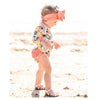 Maiô Infantil Ruffle Butts Tropical Flamingo Coral FPS50+ - Ruffle Butts Babytunes