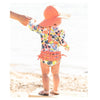 Maiô Infantil Ruffle Butts Tropical Flamingo Coral FPS50+ - Ruffle Butts Babytunes