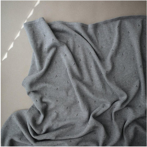 Manta Tricotada Mushie Ribbed Gray Melange - Mushie Babytunes