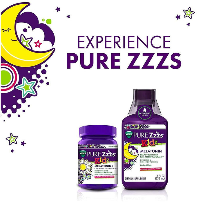 
    Melatonina Infantil Pure ZZZs Kidz Vicks - 72 Gomas - Vicks Babytunes
  
