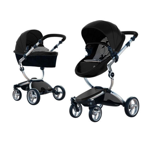 Carrinho de Bebê Mima Xari Preto Com Estrutura Alumínio - Mima Babytunes