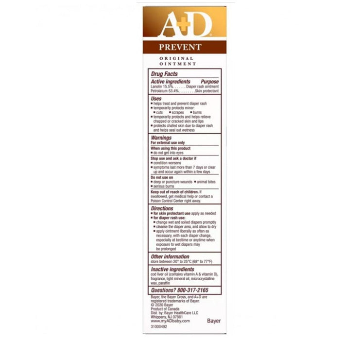 
    Pomada A+D Prevent 113G - A+D Babytunes
  